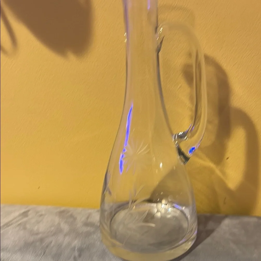 Elegant Clear Pressed Glass Carafe